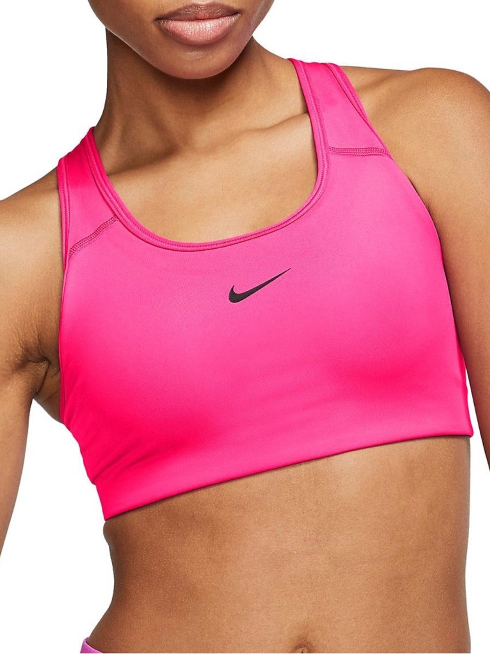 Nike Swoosh Medium-Support Racerback Sports Bra in Neon Pink Size Large